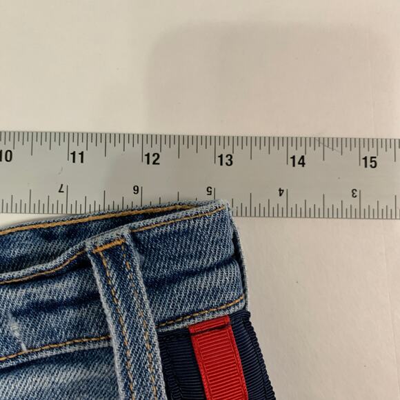 McGuire 25 Striped Side Cutoff Shorts Ibiza Distressed Denim Micro Shorts - Picture 7 of 10